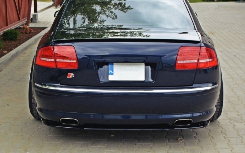 Diffuser passend voor Audi  A8 W12 D3 (Met verticale bar) Maxton Glanzend Zwart