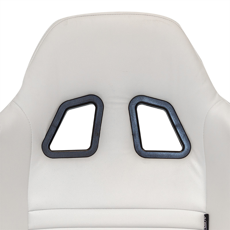 Sport seat 'Type T' - White/Black Synthetic leather - Dual-side reclinable back-rest - incl. slides