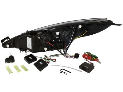 Headlights Peugeot 207 06- Devil Eyes Dlite LED black