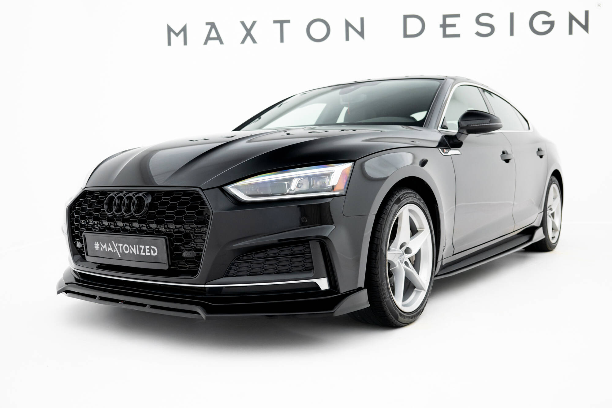 Voorspoiler passend voor Audi S5 / A5 S-Line Coupe / Sportback F5 Maxton Glanzend zwart