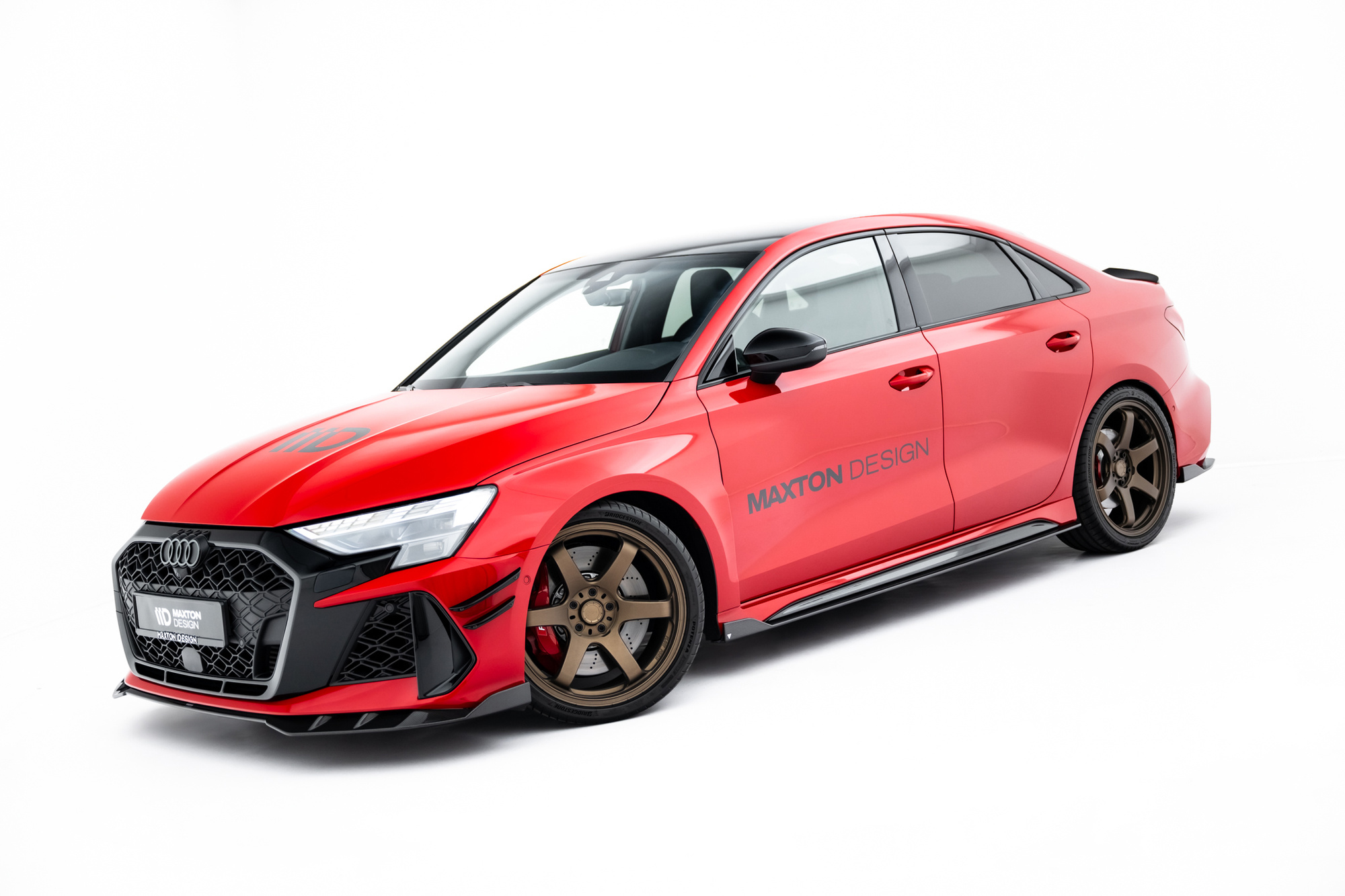 Set of Prepreg Carbon Fiber Zijskirts passend voor Audi RS3 Sedan 8Y Facelift – Maxton Design