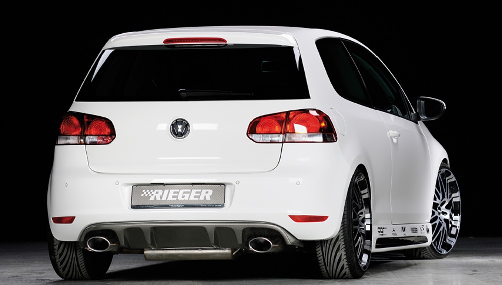 Diffuser passend voor Volkswagen Golf 6 GTI GTD Rieger Mat Zwart