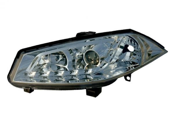 Headlights Renault Megane 03-.. LED Devil Eyes DRL look chrome