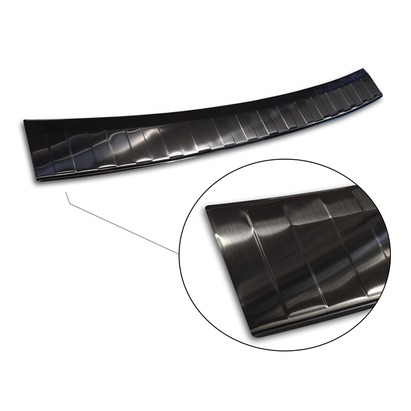 Black Stainless Steel Rear bumper protector  Volvo V70 Facelift 2013-2016 'Ribs'