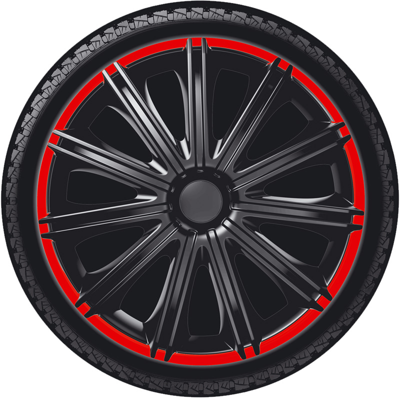Set wheel covers Nero R 15-inch black/red