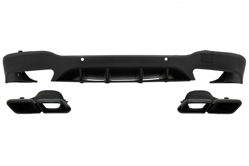 Diffuser passend voor Mercedes GLC X253 (2015-..) GLC63 incl. Uitlaat Stukken zwart