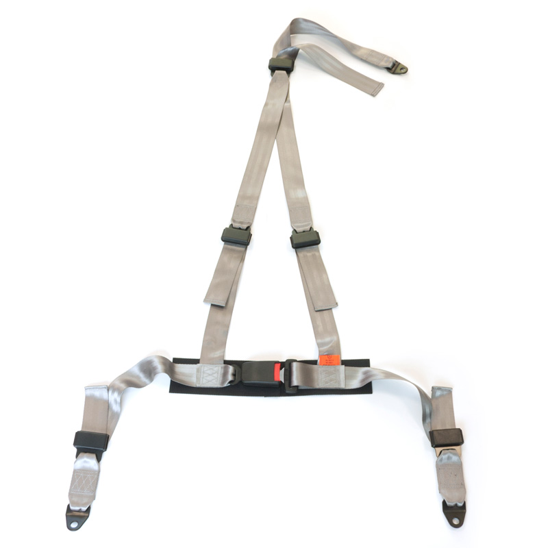 Racing Seat Belt 3-Point Silver + E-mark (2-inch)