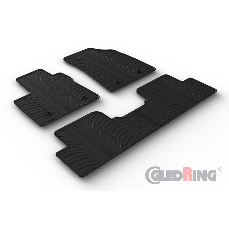 Rubber car mats set  MG 5 (EV) SW 2020- (T profile 4-pieces + mounting clips)