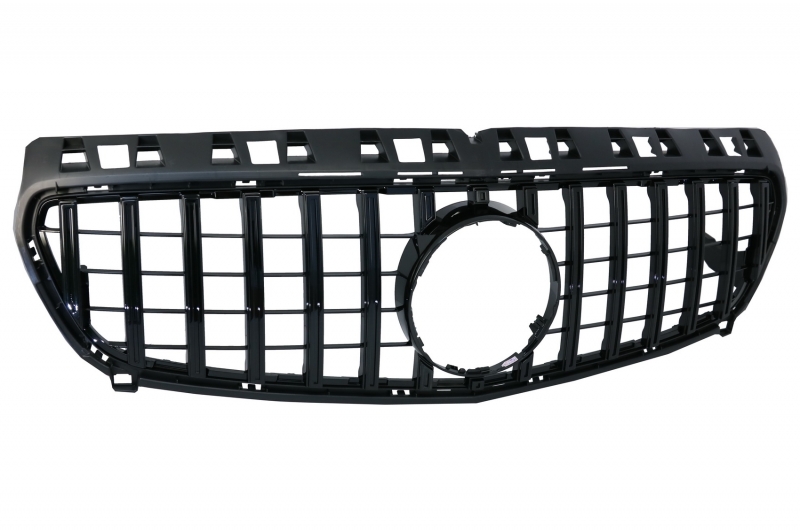 Grill passend voor Mercedes A-Klasse W176 12-15 Zwart Glans
