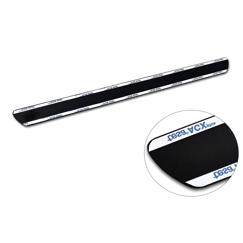 Universal Door Sill Protector Set 'Riffled Plate' Aluminium/Matte Black - 2-Pieces - 54 x 4 cm