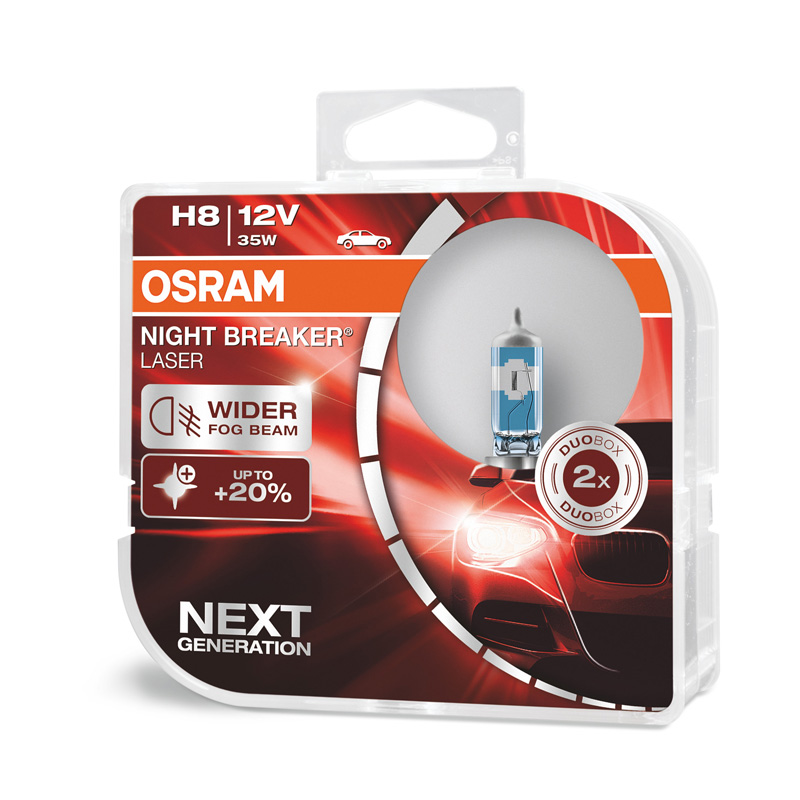 Osram Night Breaker Laser Halogen bulbs - H8 - 12V/35W - set of 2 pieces