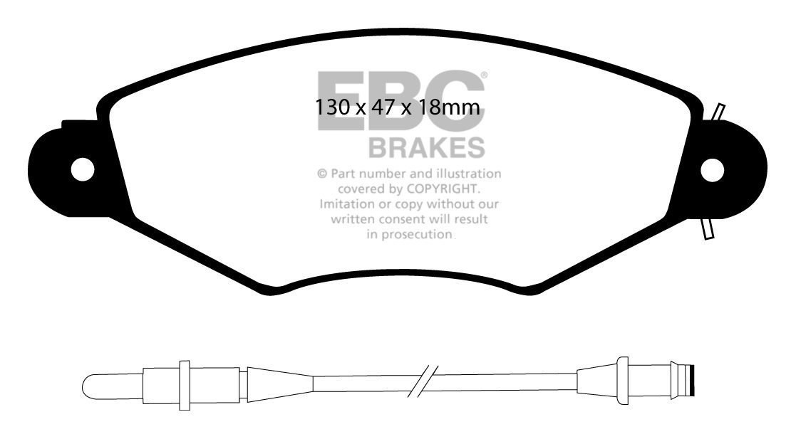 EBC Brakes RENAULT Kangoo 1.6 2001-2008 Remblokken voorzijde gre