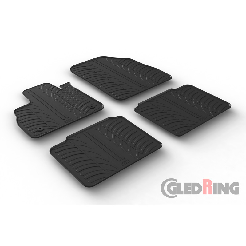 Rubber car mats set  Renault Espace 2015-2023 (T profile 4-pieces + mounting clips)