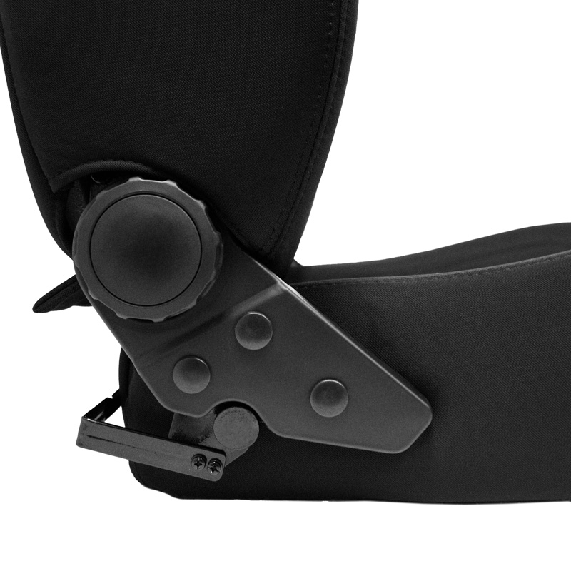 Sport seat 'Retro II' - Black - Dual-side reclinable back-rest - incl. slides