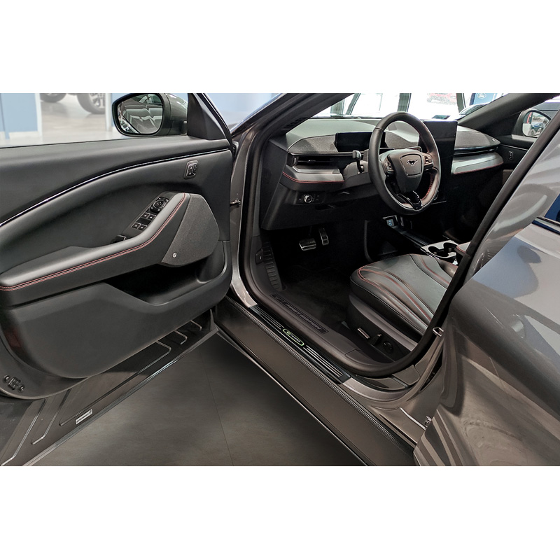 Black Inox door sill protectors  Ford Mustang Mach-E 2020- 'E-Power' - 4-pieces