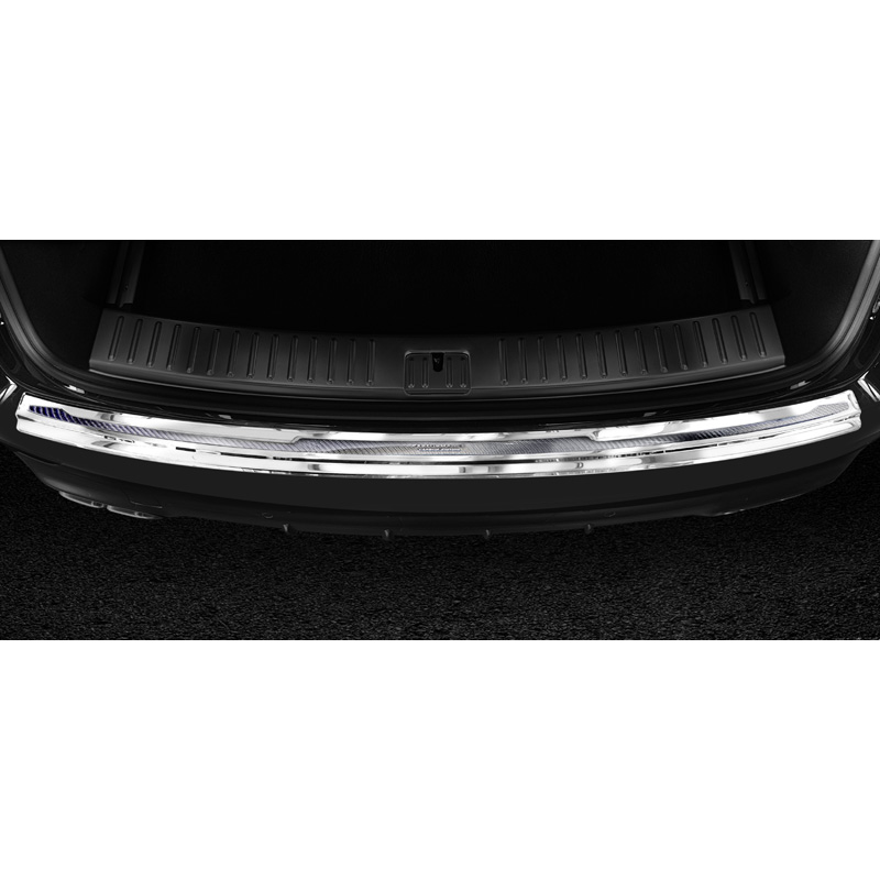 Stainless Steel Rear bumper protector 'Deluxe'  Porsche Cayenne III 2017- 'Performance' Silver Mirror/Silver Carbon
