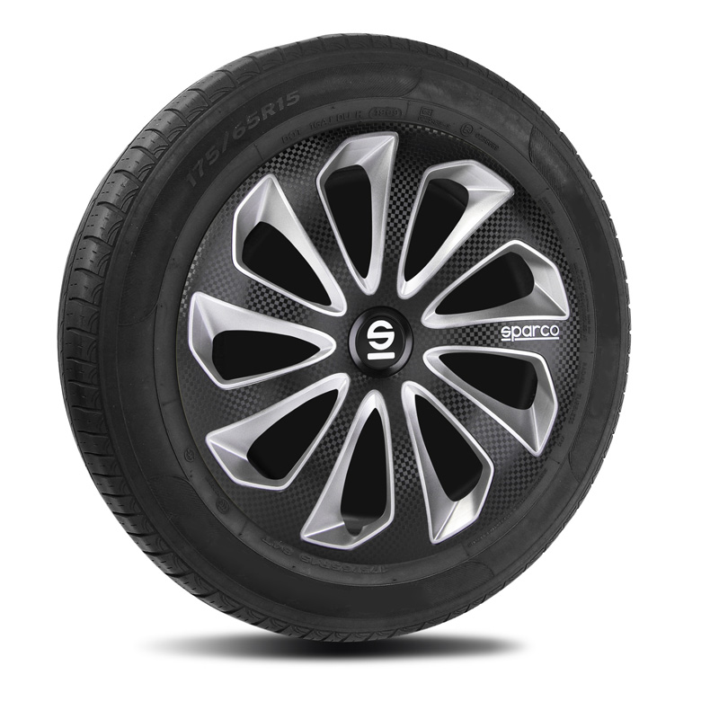 Sparco Wheel Covers Sicilia - 16-inch - Black/Silver/Carbon - Set of 4 pieces