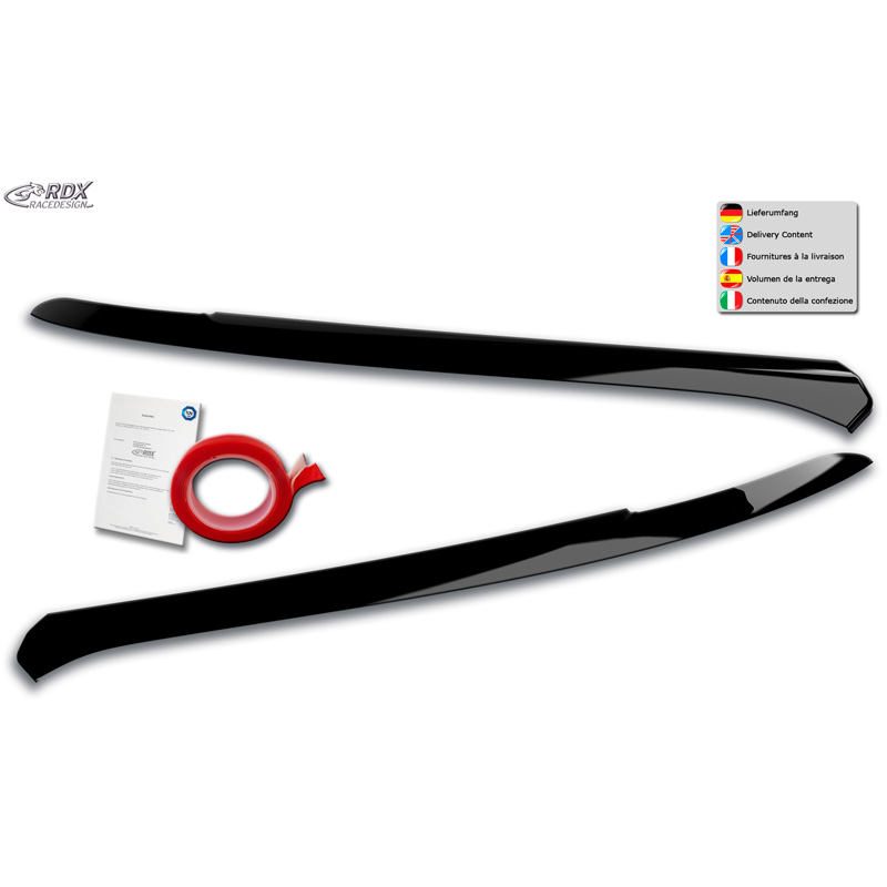 Head light spoilers  Volkswagen T-Roc (A1) 2017-2021 (ABS Gloss Black)