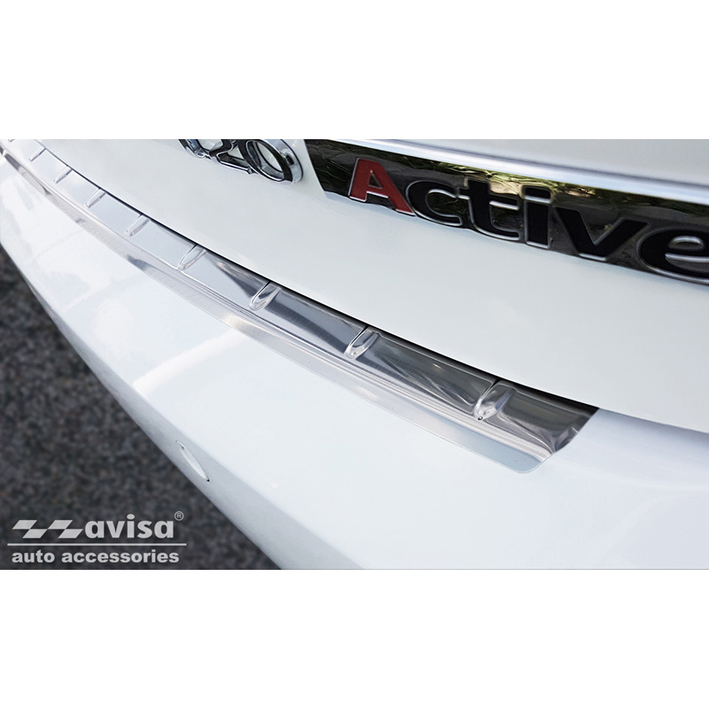 Stainless Steel Rear bumper protector  Hyundai i20 II 5-doors & Active Crossover FL 2018-2020 - 'Ribs'