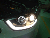 Headlight set DRL-Look Hyundai ix35 2010- Black