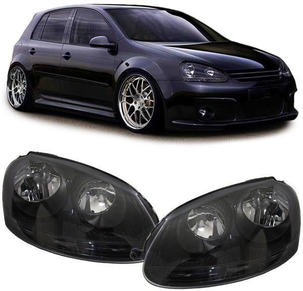 Headlights VW Golf V Black/Clear Electric