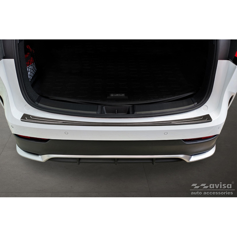 Black Stainless Steel Rear bumper protector  Lexus NX II 2021- 'Lines'