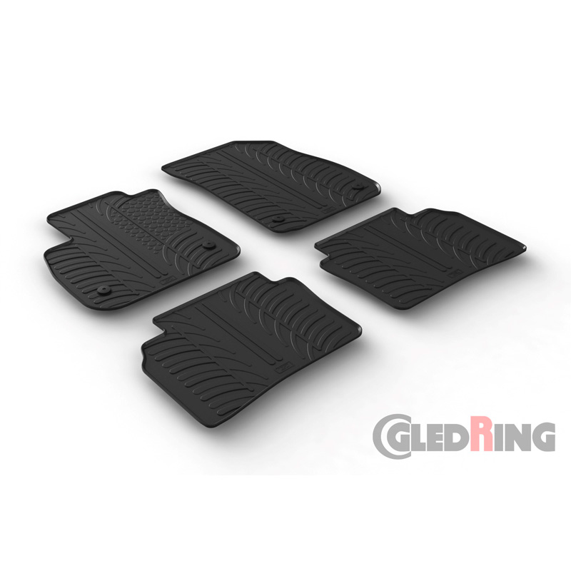 Rubber car mats set  Opel Insignia Grand Sport & Sportstourer 2017- (T profile 4-pieces + mounting clips)