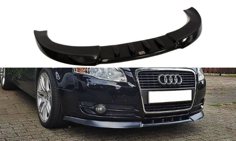 Voorspoiler passend voor Audi A4 B7 V.1 Glanzend Zwart
