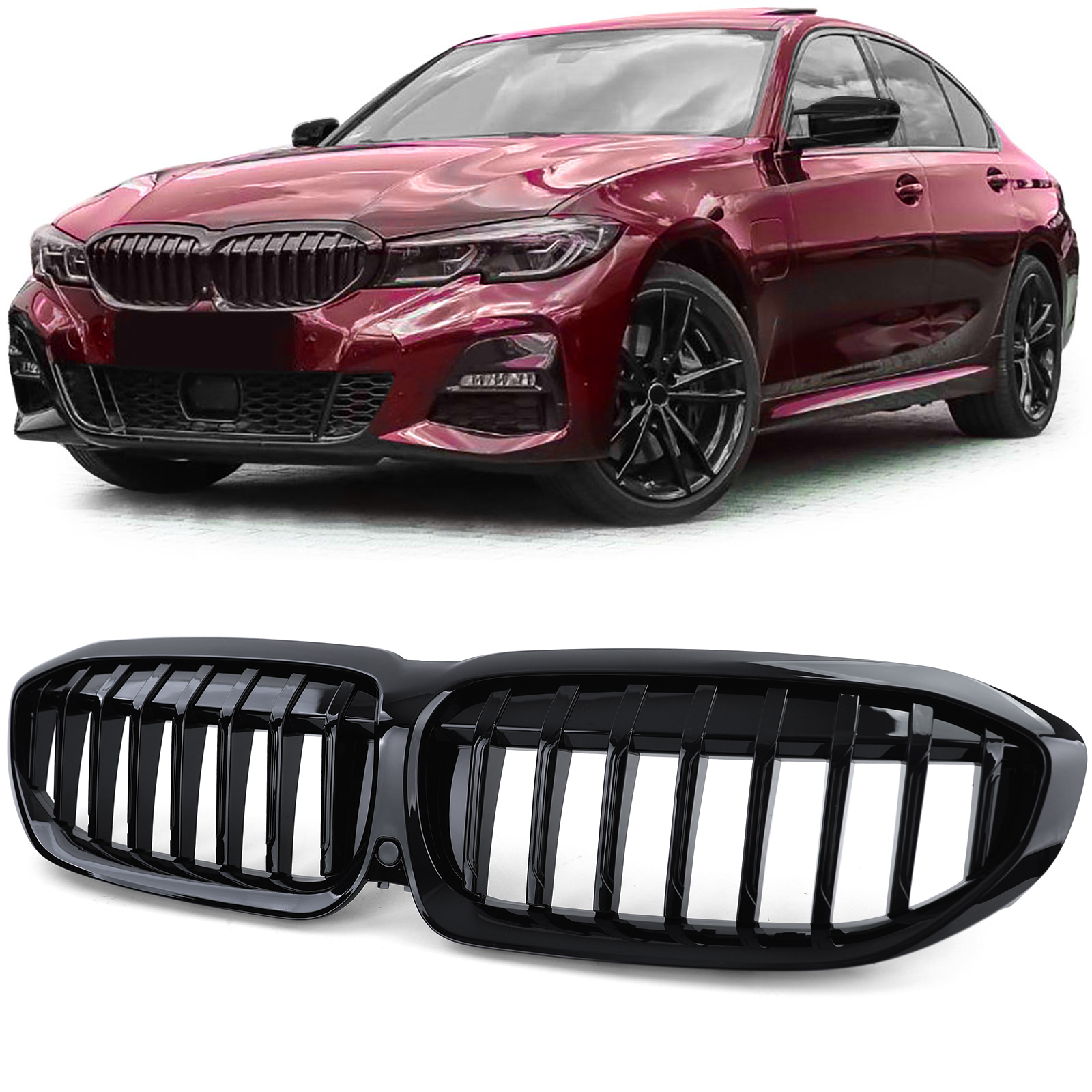 Grill Nieren passend voor BMW 3 Serie G20/G21 Glans Zwart