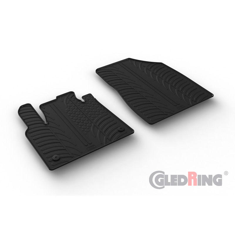 Rubber car mats set  Renault Kangoo Cargo & Mercedes Citan Box (W420) 2021- (T profile 2-pieces)