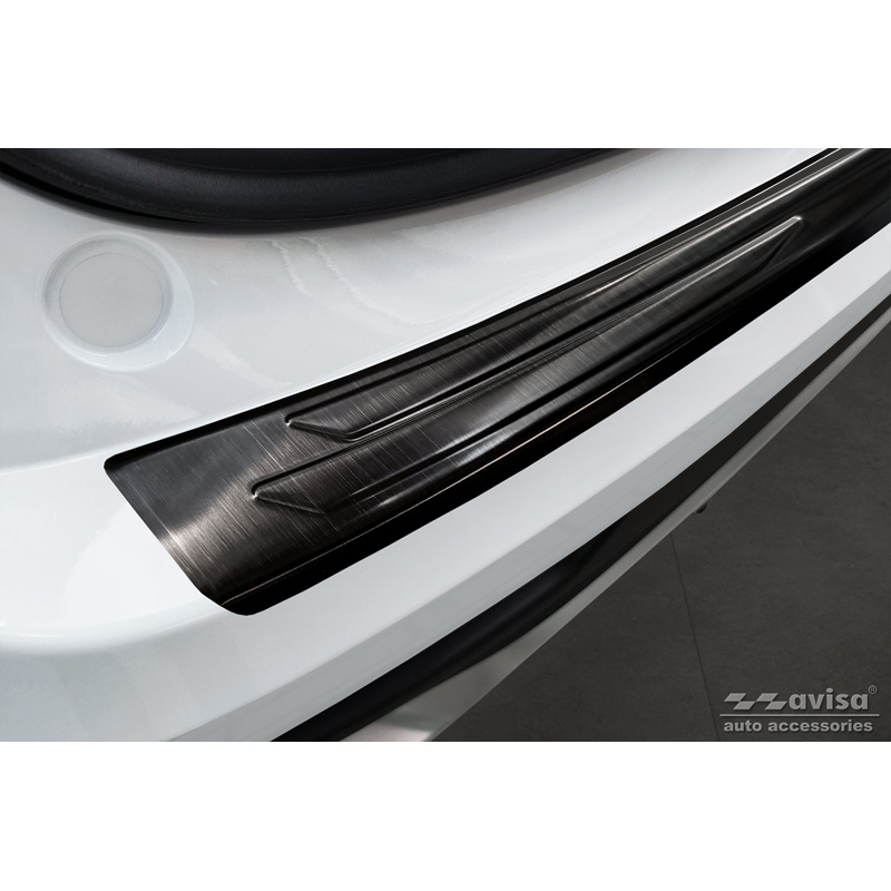 Black Stainless Steel Rear bumper protector  Lexus NX II 2021- 'Lines'