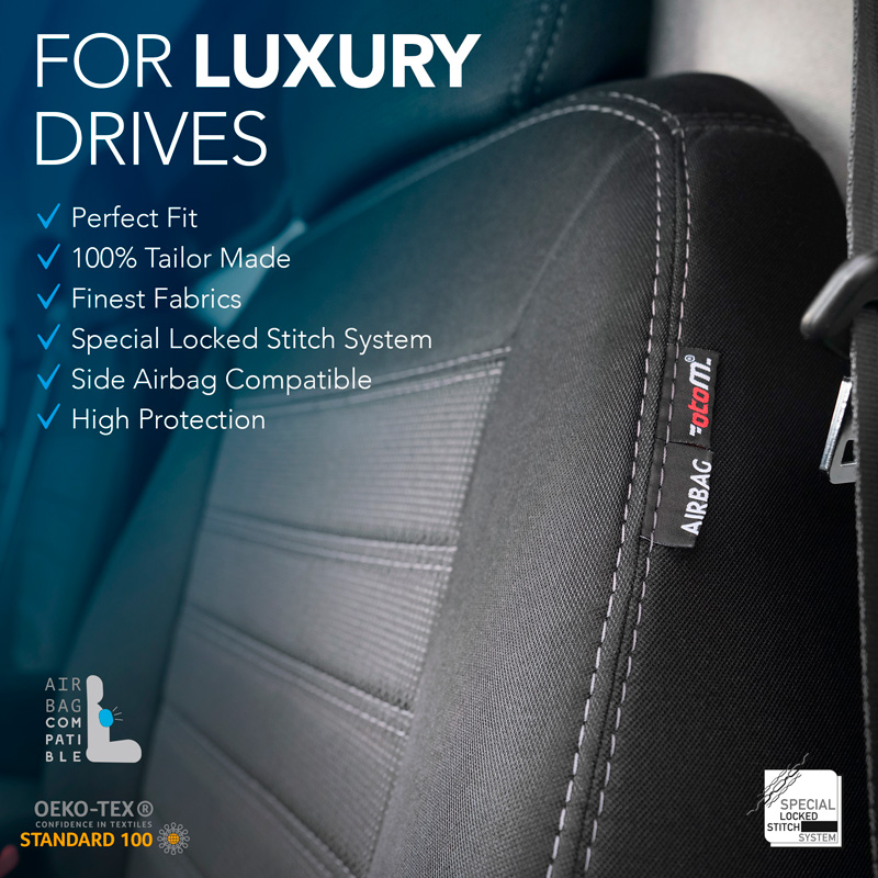 Original Design Textile seat covers 2+1  Renault Master/Opel Movano/Nissan NV400 2010-2019 & Facelift 2019- (split in bottom/backrest bench)