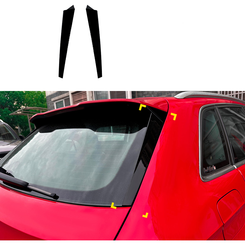 Set rear window side spoilers  Audi A3 (8V) Sportback S-Line 2012-2020 (ABS Glossy Black)