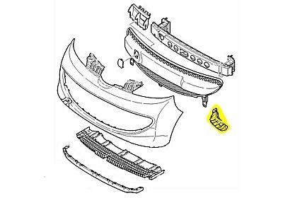 voorbumpersteun, voor, buiten, links Citroen C1, 2005-2014