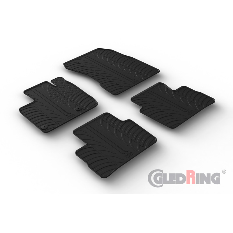 Rubber car mats set  Nissan Qashqai III (J12) 2021- (T profile 4-pieces + mounting clips)