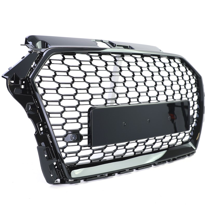 Grill passend voor Audi A3 8V RS3 look 17-20 Glans Zwart