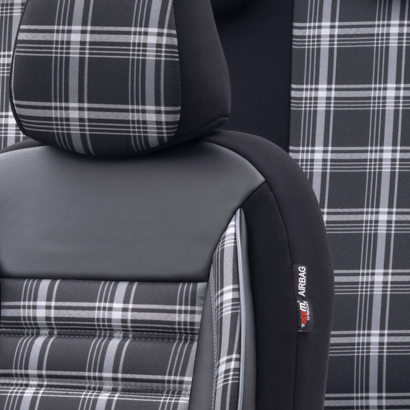 Universal Fabric Seat cover set 'Sports' Black/Grey - 11-pieces -  Side-Airbags