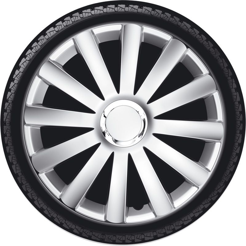 Set wheel covers Spyder 14-inch silver + chrome ring