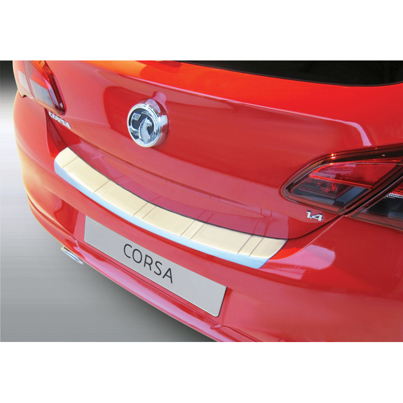 ABS Rear bumper protector  Opel Corsa E 3/5 doors 2015-2019 Silver 'Ribbed'