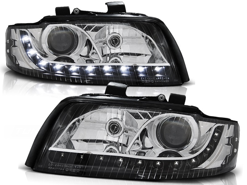 Headlights Audi A4 8E Devil Eyes Dayline Black