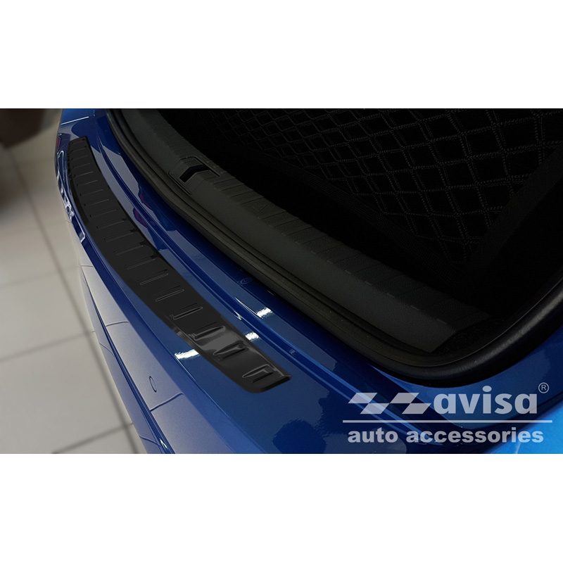 Black Stainless Steel Rear bumper protector  Skoda Octavia IV Liftback 2020-2024 & FL 2024- 'Ribs'