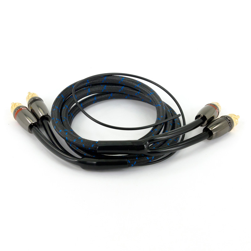 SSDN 1-meter High end textile wooven tripple shielded RCA cable - in blister