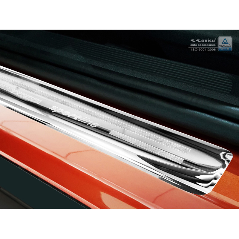 Inox door sill protectors  Volkswagen T-Roc 2017-2022 & Facelift 2022- - 'Sportline' - 4-pieces