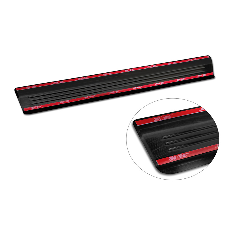 Black Inox door sill protectors  Tesla Model S 2012-2016 & Facelift 2016- 'Lines' - 4-pieces