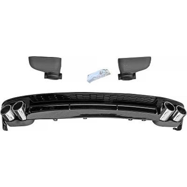 Diffuser passend voor Audi A6 C8 S6 Look Glans Zwart voor standaard bumper