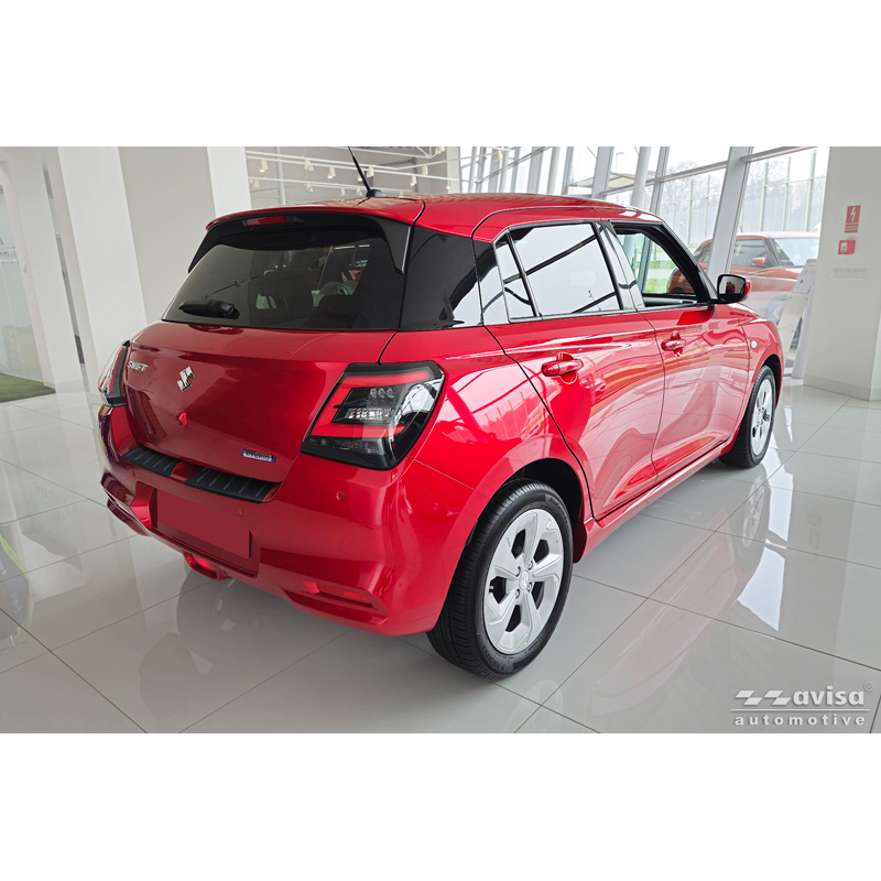 Matt Black Stainless Steel Rear bumper protector  Suzuki Swift VI 2024- 'Ribs'