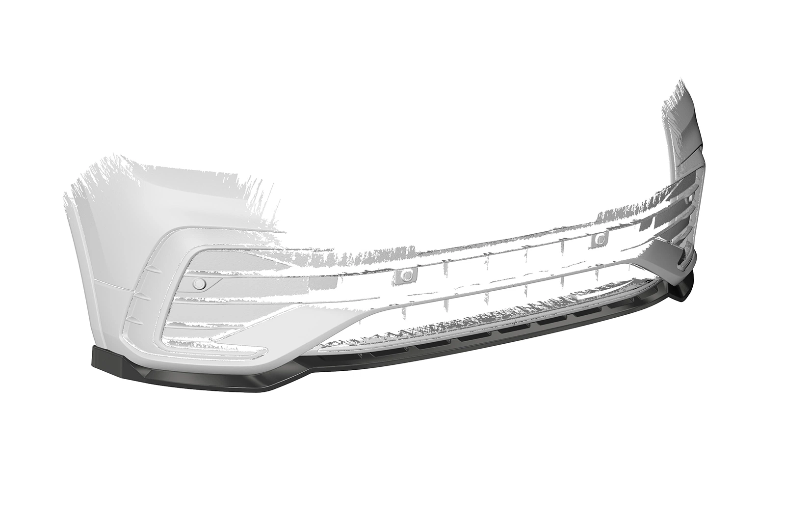 Voorspoiler passend voor VW Tiguan II (Typ AD1) R-Line 09/2020–heden (Facelift) – CSR Automotive – Glans Zwart