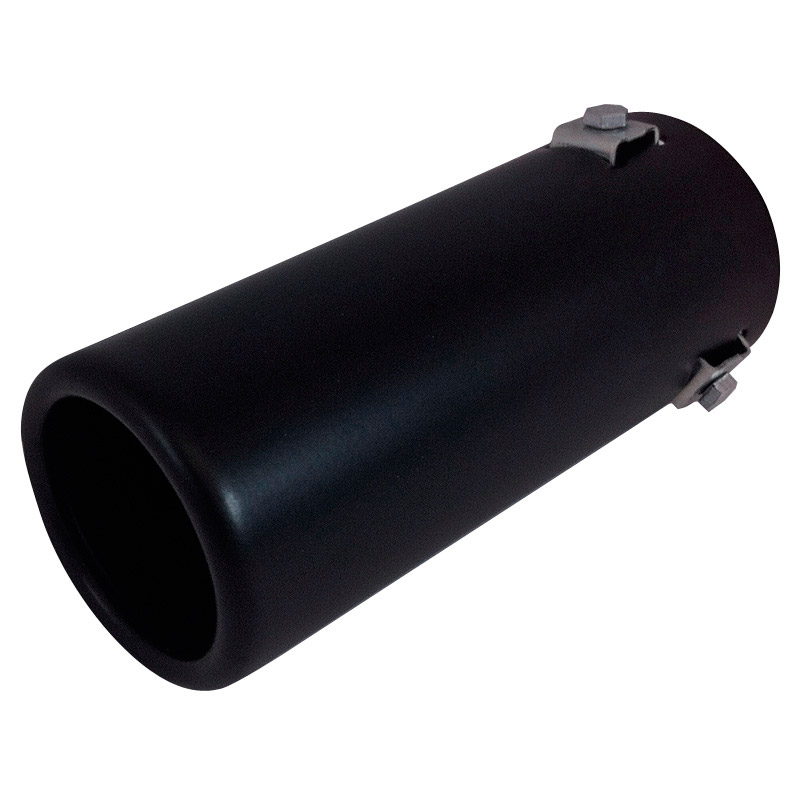 Exhaust finisher Steel/Black - round 70mm - length 170mm - 35-66mm connection