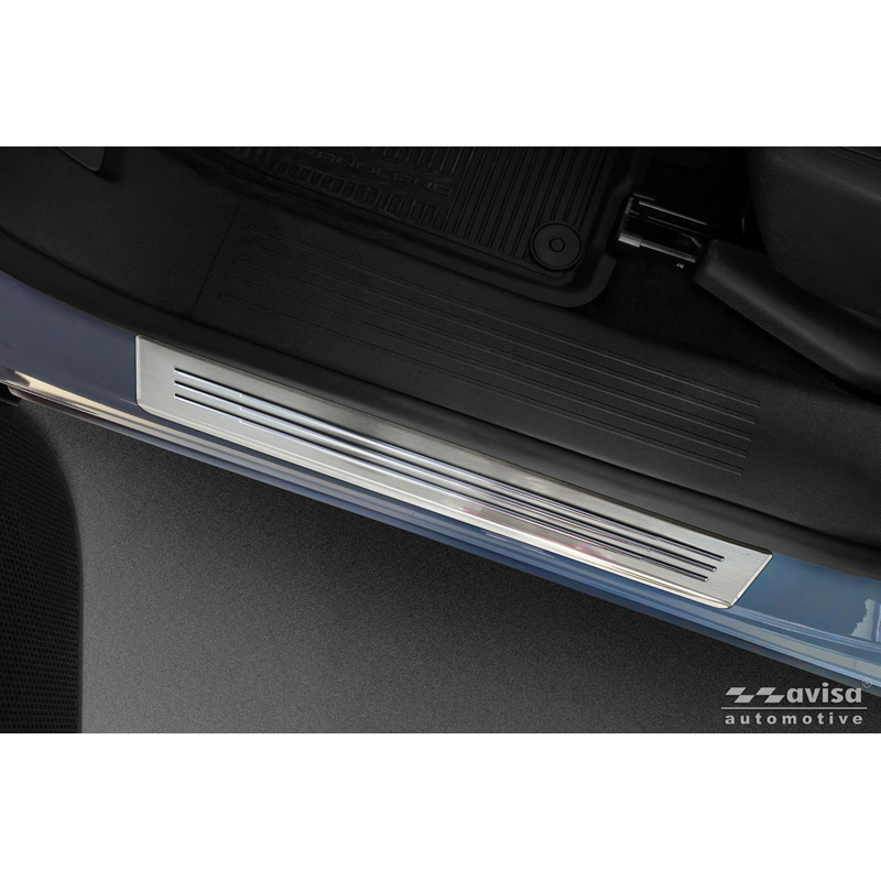 Avisa Inox door sill protectors  Mitsubishi Opel Grandland (EV) 2024- - 'Lines' - 4-pieces