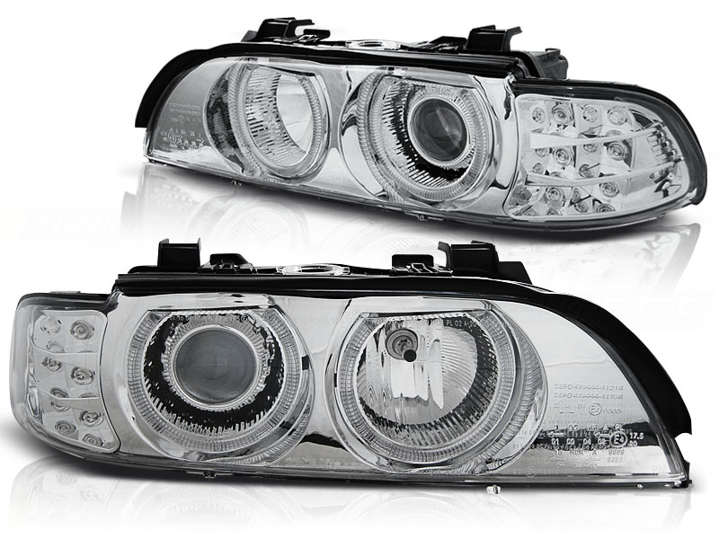headlights Angel Eyes BMW 5-serie E39 95-00 chrom